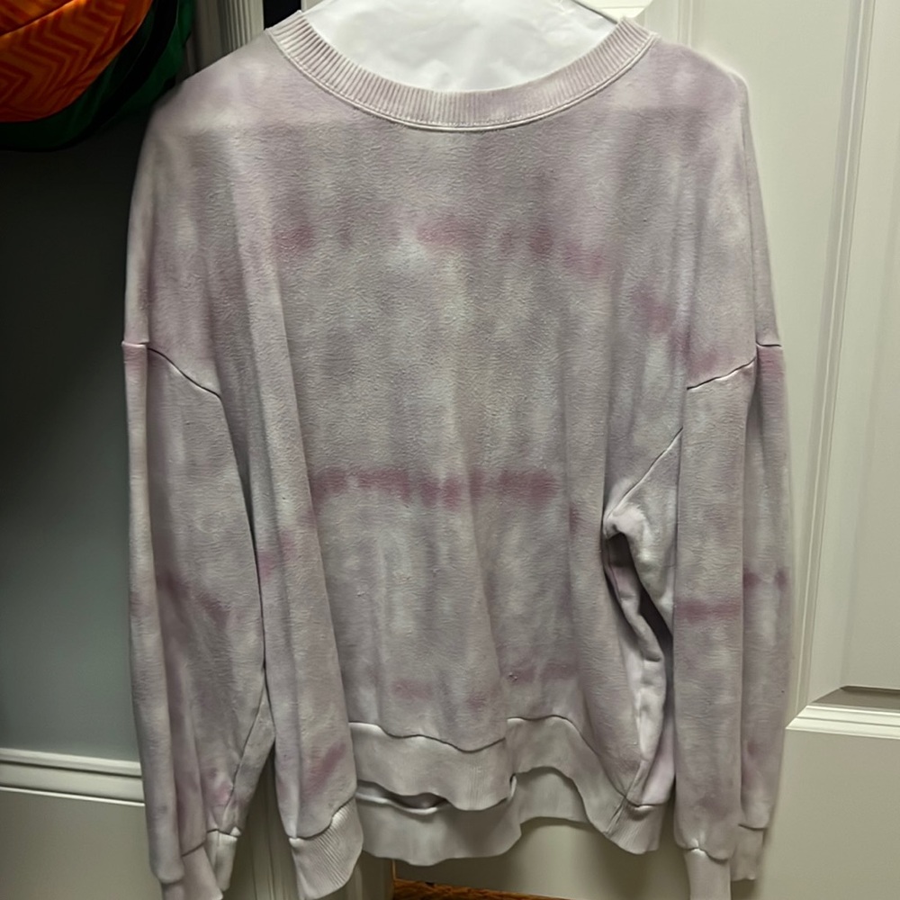 Pink and White American Eagle Crewneck Sweatshirt
